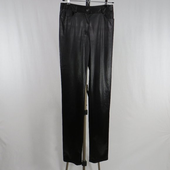 Parallel Satin Feel Black Pants - Picture 1 of 7